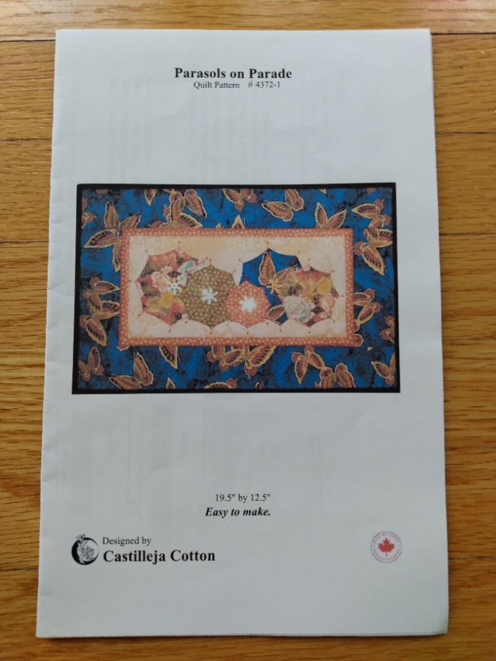 Parasols on Parade Wall Quilt Sewing Pattern Sun Umbrella Applique Quilting